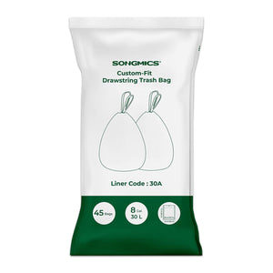 Skraldeposer med snøreluk - 30 L - hvid - 45 poser Skraldeposer Songmics
