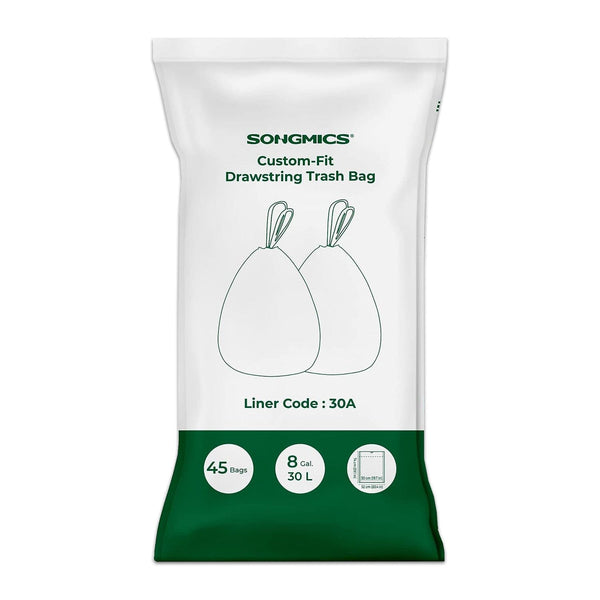 Skraldeposer med snøreluk - 30 L - hvid - 45 poser Skraldeposer Songmics