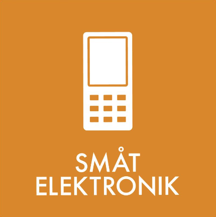 Småt elektronik - Klistermærke til affaldssortering