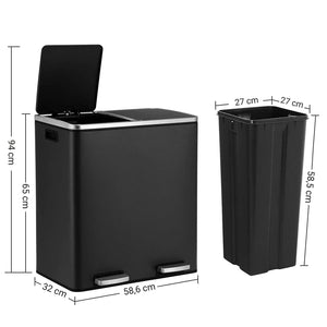 Alice skraldespand | 2x30 L Skraldespande Songmics