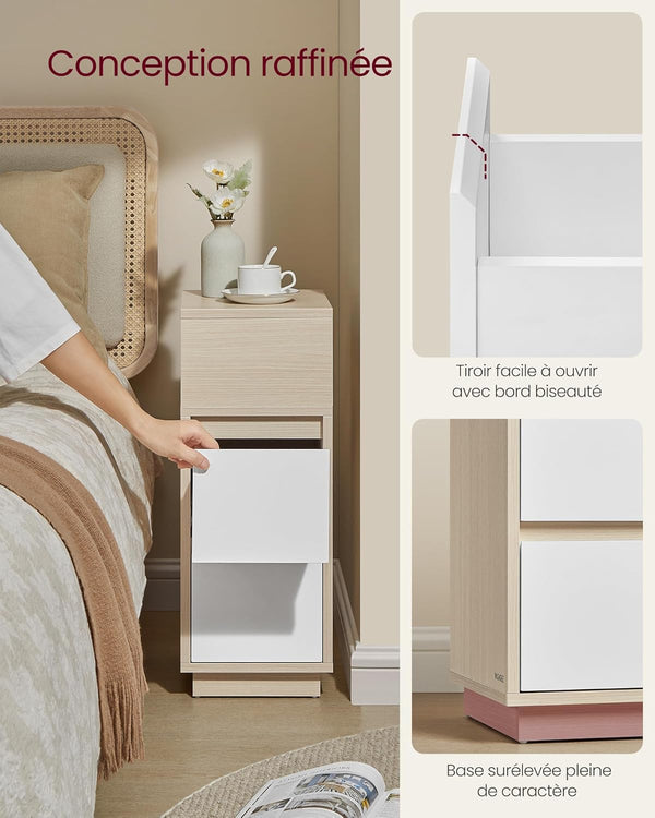 Kaya sengebord - Beige/hvid