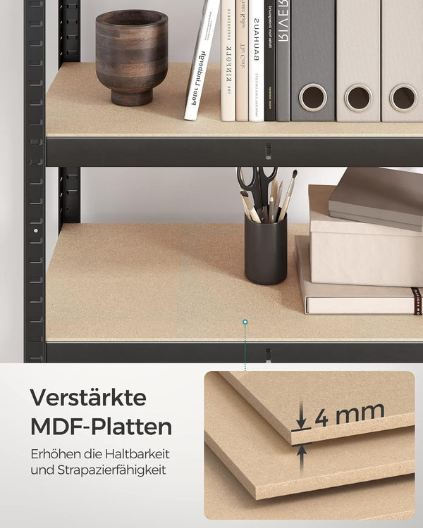 Liva værkstedsreoler | 2 stk. / 4 hylder - Sort