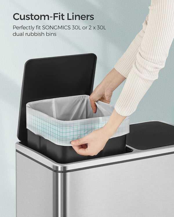Skraldeposer med snøreluk - 30 L - hvid - 45 poser Skraldeposer Songmics