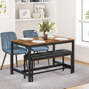 Dining Table for 4 People, Kitchen Table, 120 x 75 x 75 cm, Heavy Duty metal Frame, Industrial Style, for Living Room, Dining Room, Rustic Brown KDT75X RAW58.dk 