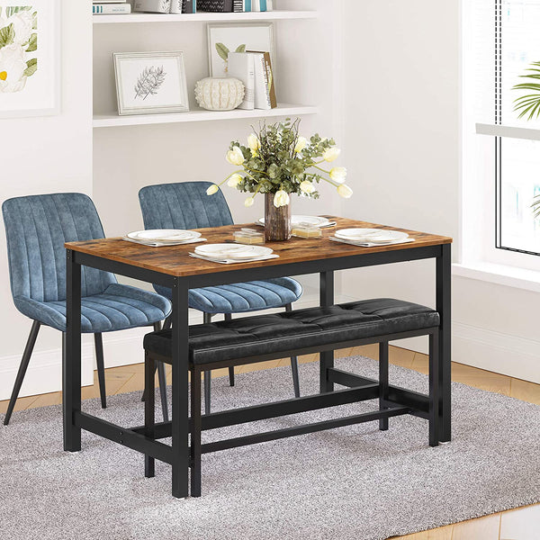 Dining Table for 4 People, Kitchen Table, 120 x 75 x 75 cm, Heavy Duty metal Frame, Industrial Style, for Living Room, Dining Room, Rustic Brown KDT75X RAW58.dk 