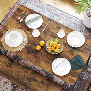 Dining Table for 4 People, Kitchen Table, 120 x 75 x 75 cm, Heavy Duty metal Frame, Industrial Style, for Living Room, Dining Room, Rustic Brown KDT75X RAW58.dk 
