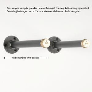 Bøjlestang EBBA sort med messing