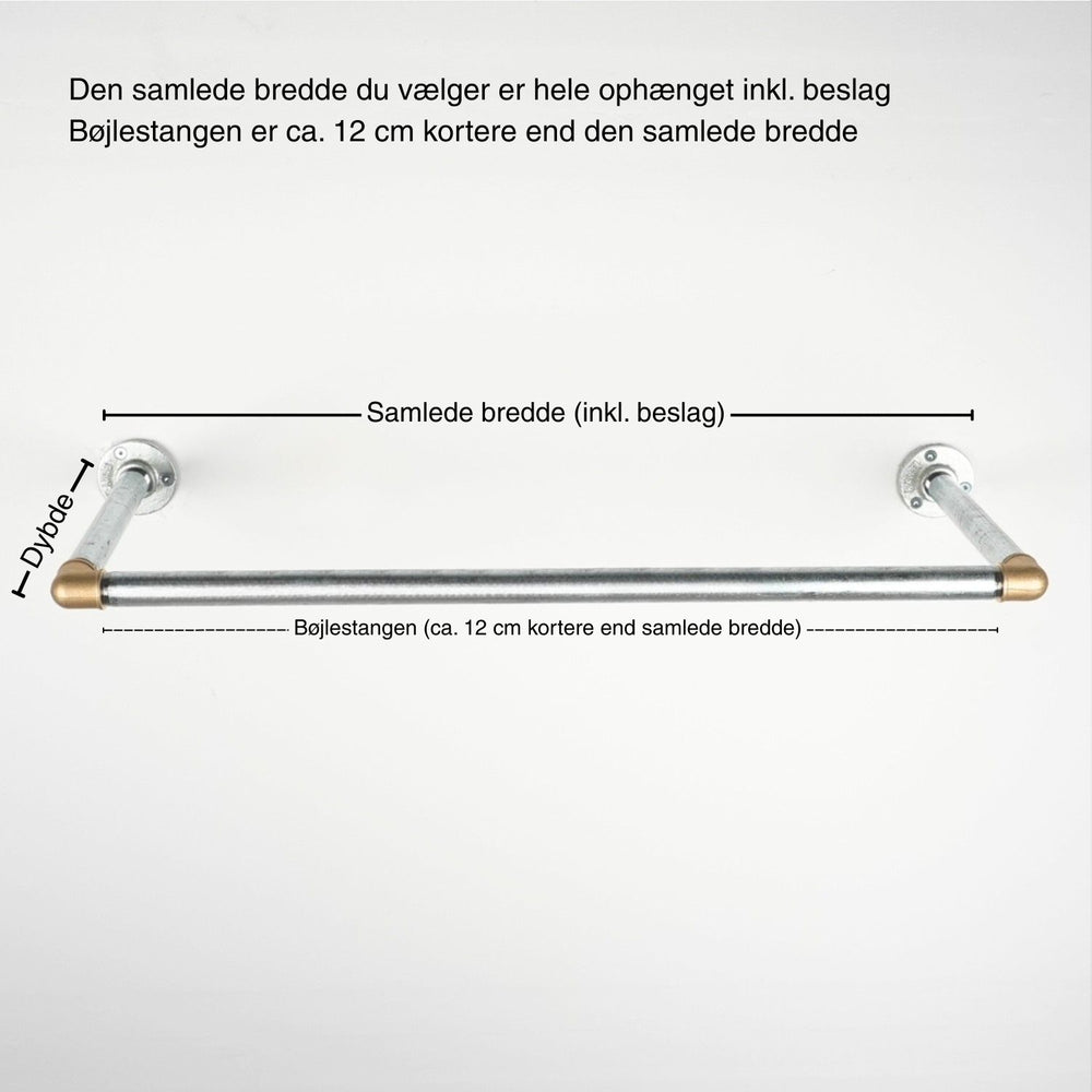 Bøjlestang SARA sølv med messing