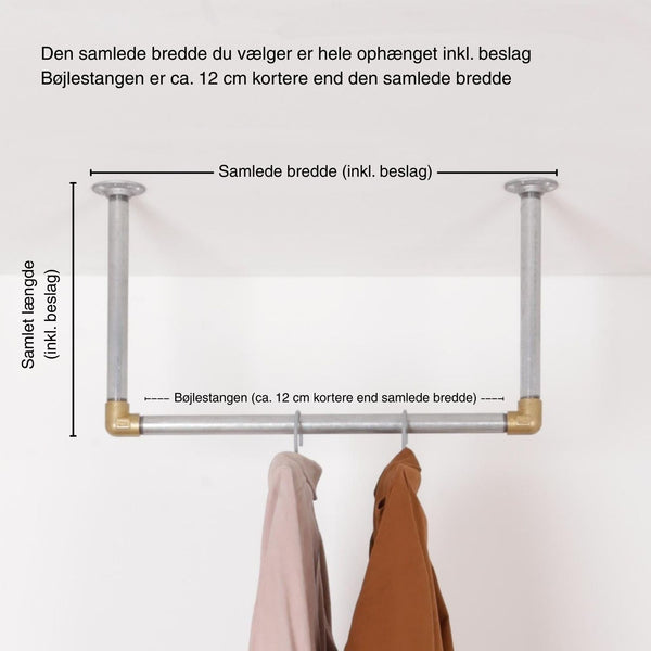 Bøjlestang WILLIAM sølv med messing