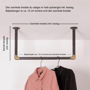 Bøjlestang WILLIAM sort med messing