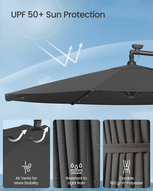 Liva parasol | Ø 300 cm - Grå