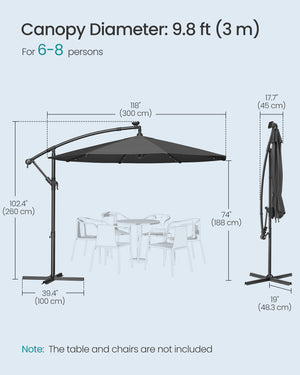 Liva parasol | Ø 300 cm - Grå