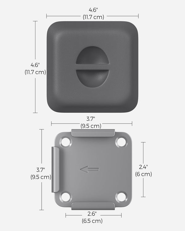 SONGMICS Blind Awning Metal Base Plate for the Support Post Metal Base Plate with Plastic Cap GSA004