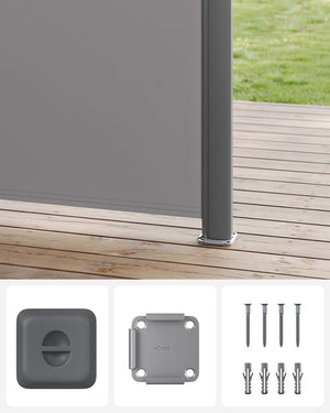 SONGMICS Blind Awning Metal Base Plate for the Support Post Metal Base Plate with Plastic Cap GSA004