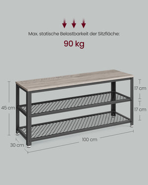 Casper skobænk - Grå