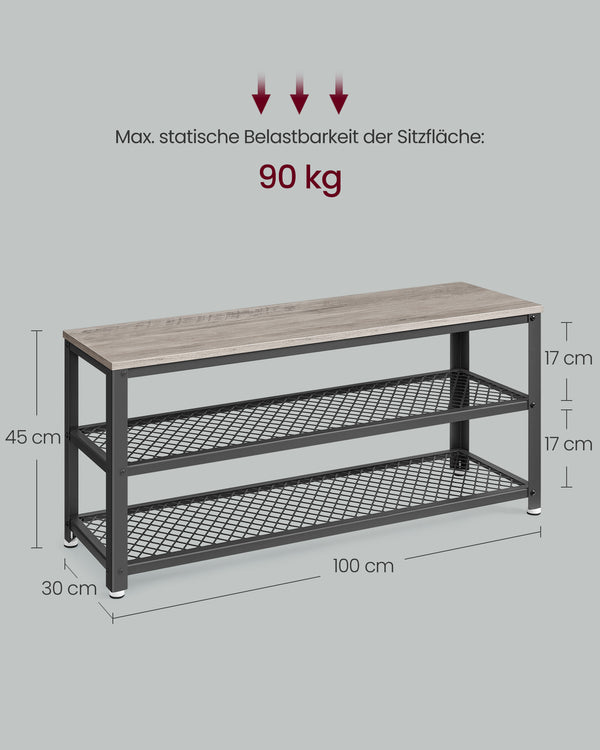 Casper skobænk - Grå