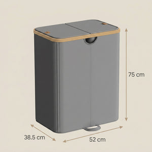 Elin vasketøjskurv | 2 rum, 150 L - Mørkegrå/beige