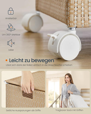 Elva vasketøjskurv | 2 rum, 100 L - Beige/hvid
