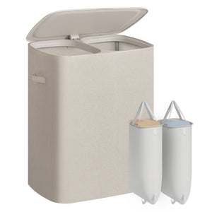 Mina vasketøjskurv | 2 rum, 160 L - Beige