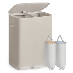 Mira vasketøjskurv | 2 rum, 160 L - Beige