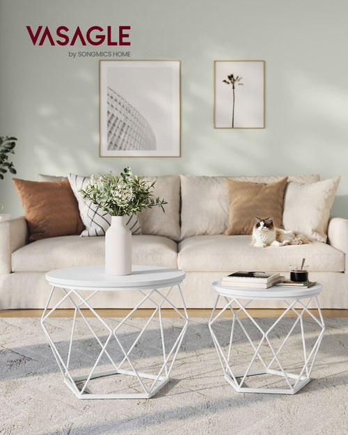 Sofia sengebord/sofabord/sidebord - 2 stk.- Hvid