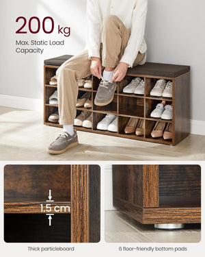 Gabriel skobænk - Rustik brun