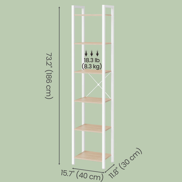 Amsterdam bogreol | 6 hylder - Beige/hvid