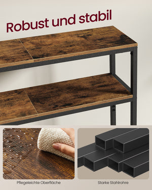 Amara konsolbord | 120 cm - Rustik brun/sort