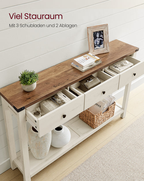 Elin konsolbord - Brun/rustik hvid