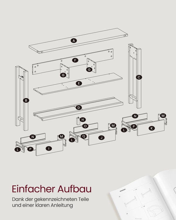 Elin konsolbord - Brun/rustik hvid