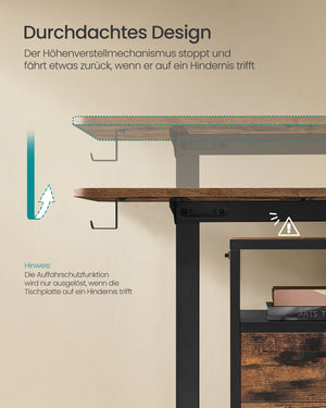 Sanna skrivebord - Rustik brun/sort