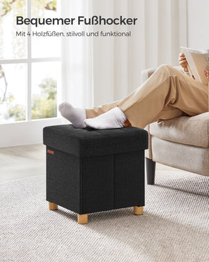 Elin puf med opbevaring | 37 L - Sort