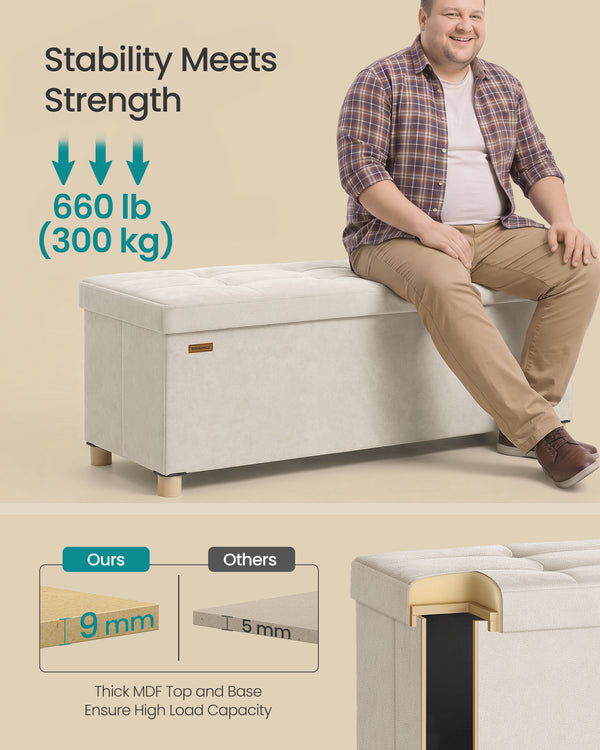 Alexandra puf med opbevaring | 112 L - Beige