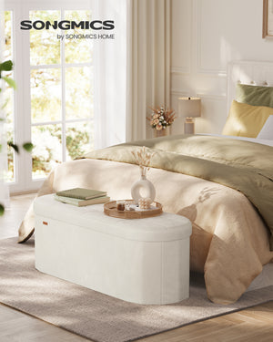 Nola puf med opbevaring | 110 L - Cremehvid