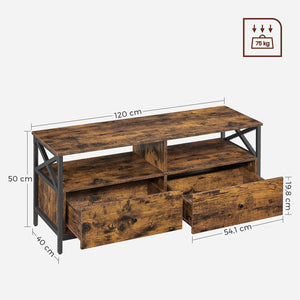 Liva TV-bord - Rustik brun/sort