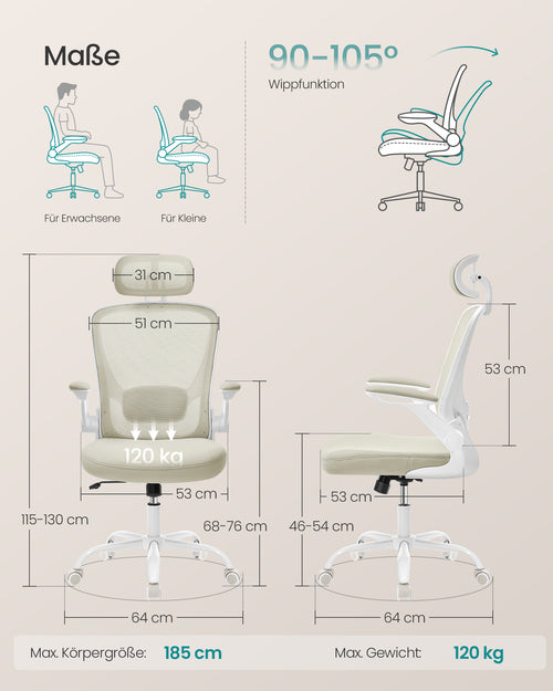 Lucca kontorstol - Beige
