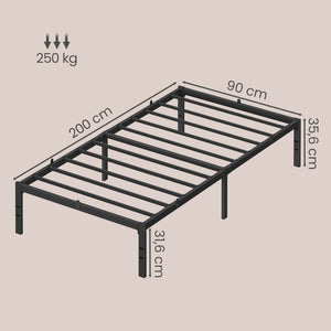 Liva seng | 90 x 200 cm - Sort