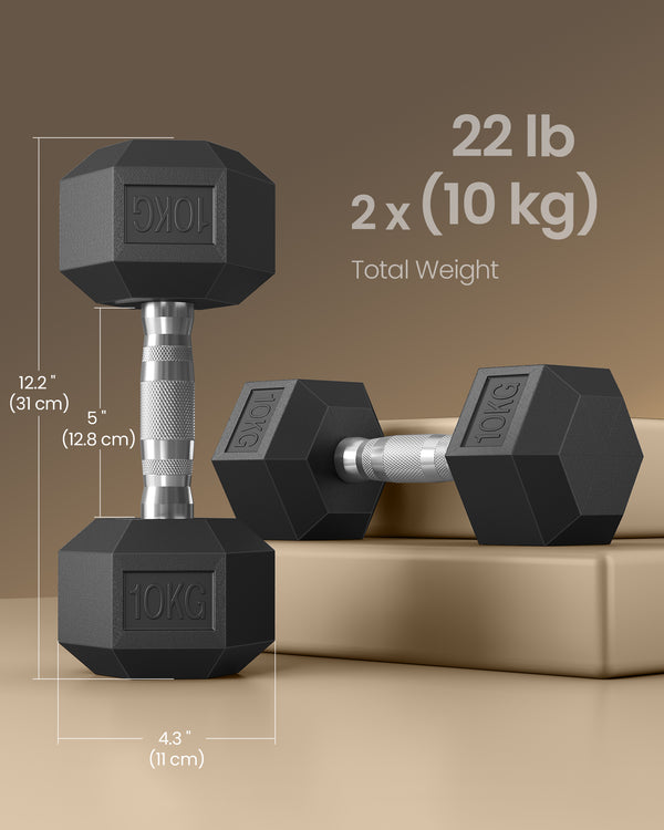 Thea håndvægte | 2 x 10 kg - Sort