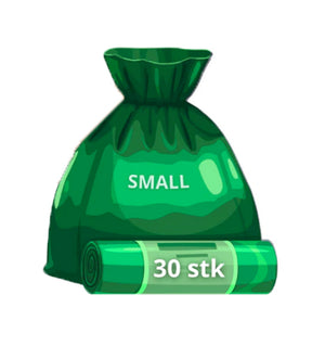 Skraldeposer - 15-20 L - Grøn - 30 poser