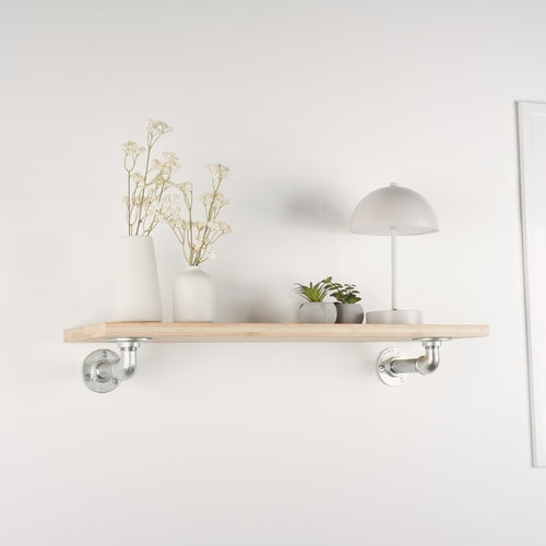 Hyldeknægte ELLA sølv med hylde (40 cm dybde)