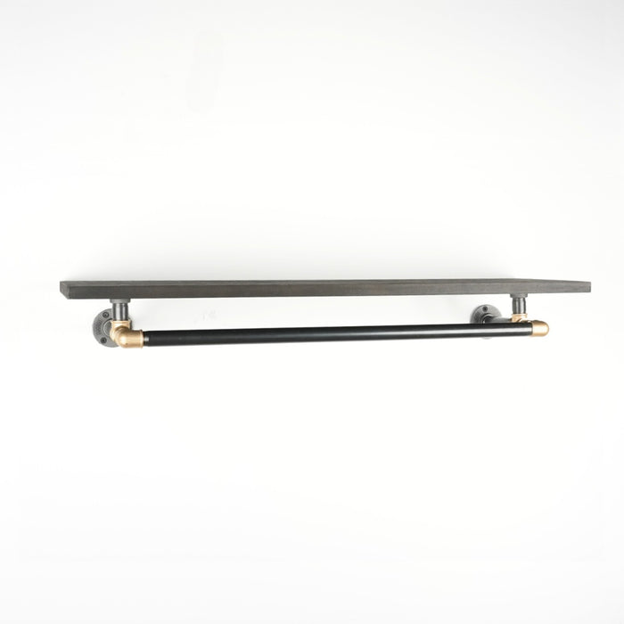 Hanger bar SARA black with shelf