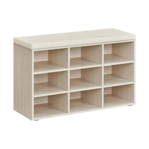 Freya skobænk - Beige/lyst træ