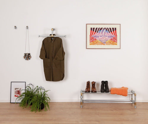 Raw58 Pedro tøjkrog i sølv vandrør med messing detaljer