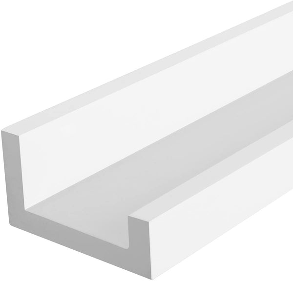 Wall Shelf Set of 2, 2 Suspended Shelves with High Gloss Finish, Wall Shelf for Picture Frames and Books, Living Room, Bedroom, Bathroom, Kitchen, Stable, Easy Assembly, White, Glossy LWS60WT RAW58.dk 