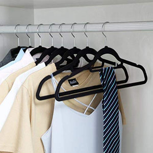 Velvet Hangers, 20 Pack, Ultra Thin Space Saving Non-Slip Coat Hangers with Tie Organizer, 360 Degree Swivel Hook, Black CRF20B Vasagle 