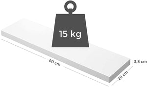 Floating Shelf, Wall Shelf for Photos, Decorations, in Living Room, Kitchen, Hallway, Bedroom, Bathroom, White LWS28WT RAW58.dk 