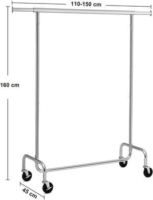 Tøjstativ, justerbart metal forkromet tøjstativ, maksimal kapacitet 130 kg Tøjstativ Vasagle 