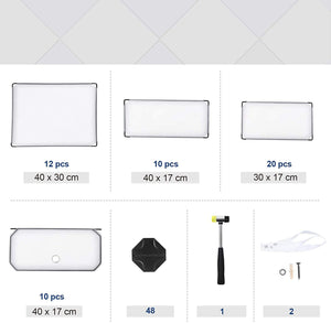 Shoe Rack Organizer 10 Tiers Plastic Closet Storage Shelf 48 x 36 x 173 cm (W x D x H) White Semitransparent LPC10W RAW58.dk