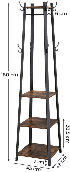 Coat Stand with 3 Shelves RAW58.dk