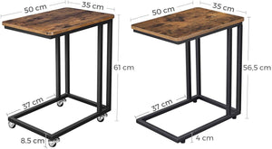 Sidebord med hjul, industrielt design Sofaborde Vasagle 